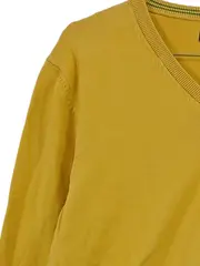 Vorschaubild 3 von Pullover Herren V-Ausschnitt Gr. L Gelb Baumwolle Strickpullover Logo