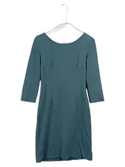 Vorschaubild 1 von Etuikleid Damen Kleid Gr. 36 S Petrol Struktur Business 3/4 Arm