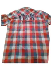 Vorschaubild 3 von Herren Freizeithemd Kariert Kurzarm Gr. XL Rot Blau Baumwolle