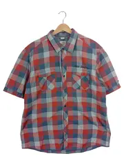 Vorschaubild 2 von Herren Freizeithemd Kariert Kurzarm Gr. XL Rot Blau Baumwolle