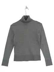 Vorschaubild 1 von Damen Rollkragen Pullover Strickpullover Basic Grau Gr. 34 XS Langarm