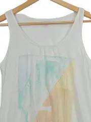 Vorschaubild 2 von EDC Damen Top Ärmellos Tank Top Gr. 36/S Weiß Grafisch Raffung Freizeit