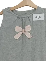 Vorschaubild 4 von Mädchen Top Gr. 128 Grau Baumwolle Ärmellos Schleife Casual