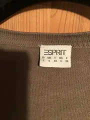 Vorschaubild 5 von Damen Strickjacke Cardigan Gr. L 40 Beige Baumwolle 3/4 Arm Casual Basic