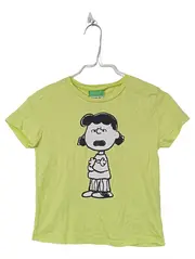 Vorschaubild 1 von Benetton Kinder T-Shirt Baumwolle Logo Print Gelb Gr. 128