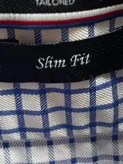 Vorschaubild 5 von Herren Business Hemd Slim Fit Gr. 40 Blau Weiß Kariert