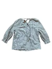 Vorschaubild 3 von Damen Bluse Gr. 36 Beige Gestreift Baumwolle Langarm Casual