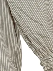 Vorschaubild 4 von Damen Bluse Gr. 36 Beige Gestreift Baumwolle Langarm Casual