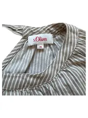 Vorschaubild 6 von Damen Bluse Gr. 36 Beige Gestreift Baumwolle Langarm Casual