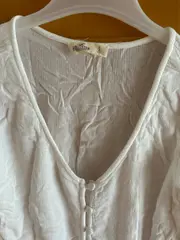 Vorschaubild 5 von Damen Bluse S weiß Stickerei Trompetenärmel Boho