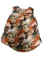 Vorschaubild 2 von Damen Top Gr. 36/S Blättermuster Viskose Mehrfarbig