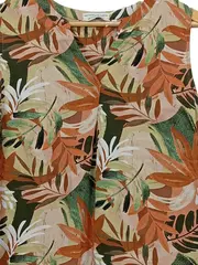Vorschaubild 3 von Damen Top Gr. 36/S Blättermuster Viskose Mehrfarbig