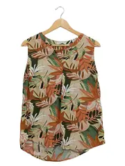 Vorschaubild 1 von Damen Top Gr. 36/S Blättermuster Viskose Mehrfarbig