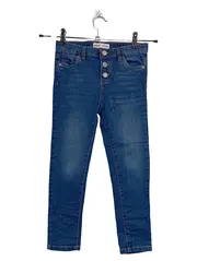 Vorschaubild 1 von Jeans Slim Fit Mädchen Gr. 128 Blau Knopfleiste Stretch