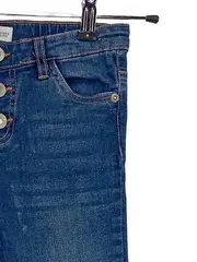 Vorschaubild 3 von Jeans Slim Fit Mädchen Gr. 128 Blau Knopfleiste Stretch