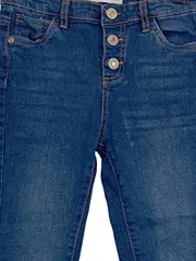 Vorschaubild 2 von Jeans Slim Fit Mädchen Gr. 128 Blau Knopfleiste Stretch