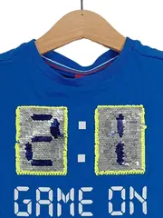 Vorschaubild 2 von Kinder T-Shirt Game On Wendepailletten Blau Gr. 92/98