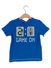 Vorschaubild 1 von Kinder T-Shirt Game On Wendepailletten Blau Gr. 92/98