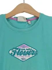 Vorschaubild 3 von Mädchen T-Shirt Gr. 128/134 Türkis Flowers Print Rüschen