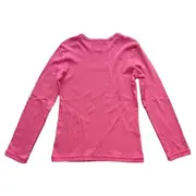 Vorschaubild 2 von BENETTON Langarmshirt Mädchen Gr. 130/128 Pink Glitzer Logo Bio-Baumwolle