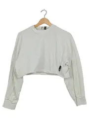 Vorschaubild 2 von Damen Crop Pullover Sweatshirt Beige Gr. S Sportlich