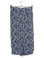 Vorschaubild 1 von Damen Stoffhose Culotte Blumenmuster Gr. 38 Blau Rosa