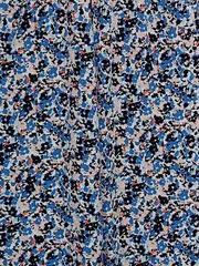 Vorschaubild 2 von Damen Stoffhose Culotte Blumenmuster Gr. 38 Blau Rosa