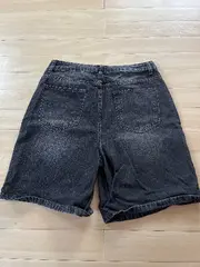 Vorschaubild 2 von High Waist Bermuda Jeans Shorts Damen Grau W33 L20 Casual Baumwolle