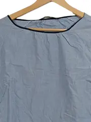 Vorschaubild 2 von Basic Damen Bluse Rüschenärmel gestreift Blau Weiß Gr. S 36