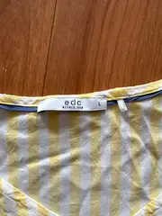 Vorschaubild 4 von Damen Bluse Gr. 40/L Gelb Weiß Gestreift Kurzarm