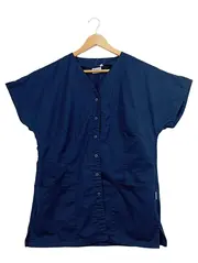 Vorschaubild 1 von Kasack Damen Gr. L Blau Kurzarm Berufskleidung Pflege