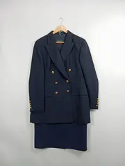 Vorschaubild 2 von Damen Kostüm Blazer Rock Gr. 40 Business Blau Polyester