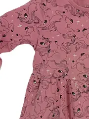 Vorschaubild 2 von Mädchen Kleid Gr. 98 Rosa Einhorn Print Langarm Baumwolle