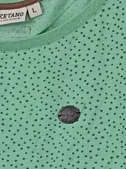 Vorschaubild 4 von Damen T-Shirt Gr. L Grün Sternenmuster Casual Baumwolle