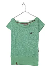 Vorschaubild 1 von Damen T-Shirt Gr. L Grün Sternenmuster Casual Baumwolle