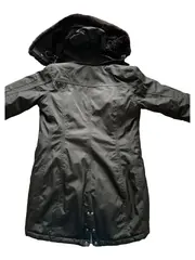 Vorschaubild 2 von Damen Parka Winterjacke Schwarz Gr. S Kapuze Fellbesatz