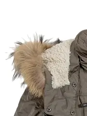Vorschaubild 4 von Damen Parka Winterjacke Gr. 40 Oliv Echtfell Kapuze Mantel Outdoor
