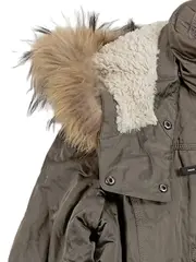 Vorschaubild 3 von Damen Parka Winterjacke Gr. 40 Oliv Echtfell Kapuze Mantel Outdoor