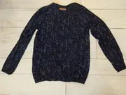 Vorschaubild 2 von Damen Pullover Langarm Blau Gepunktet Gr. XS