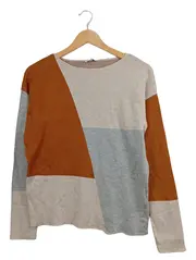 Vorschaubild 1 von Damen Pullover Gr. 34/XS Colorblock Beige Orange Grau