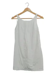 Vorschaubild 1 von Damen Kleid Sommerkleid Gr. 36/S Weiß Baumwolle Rüschen Minikleid Basic