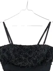 Vorschaubild 2 von Damen Sommerkleid Gr. 40/L Schwarz Blumen Chiffon Elegant