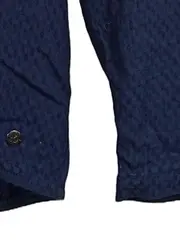 Vorschaubild 3 von Damen Bluse Langarm Gr. 38 M Dunkelblau Strukturmuster Casual