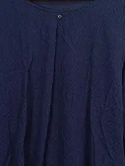 Vorschaubild 2 von Damen Bluse Langarm Gr. 38 M Dunkelblau Strukturmuster Casual