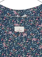 Vorschaubild 2 von EDC Damen Top Blumenmuster Blau Ärmellos Gr. L 42 Bluse Sommer