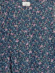 Vorschaubild 3 von EDC Damen Top Blumenmuster Blau Ärmellos Gr. L 42 Bluse Sommer