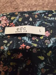 Vorschaubild 4 von EDC Damen Top Blumenmuster Blau Ärmellos Gr. L 42 Bluse Sommer