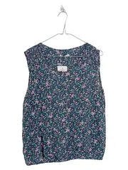 Vorschaubild 1 von EDC Damen Top Blumenmuster Blau Ärmellos Gr. L 42 Bluse Sommer