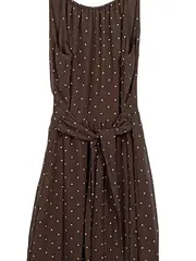 Vorschaubild 3 von Damen Sommerkleid Gr. 38 Braun Polka Dots Trägerkleid Schleife