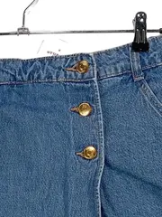 Vorschaubild 2 von Damen Jeansrock Gr. 40/L Blau Knopfleiste Fransen Denim